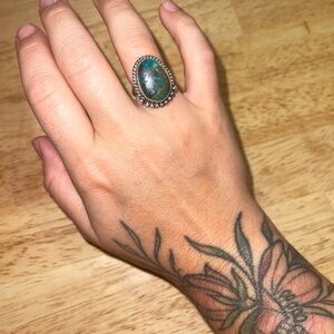 Silver and Turquoise Statement Ring